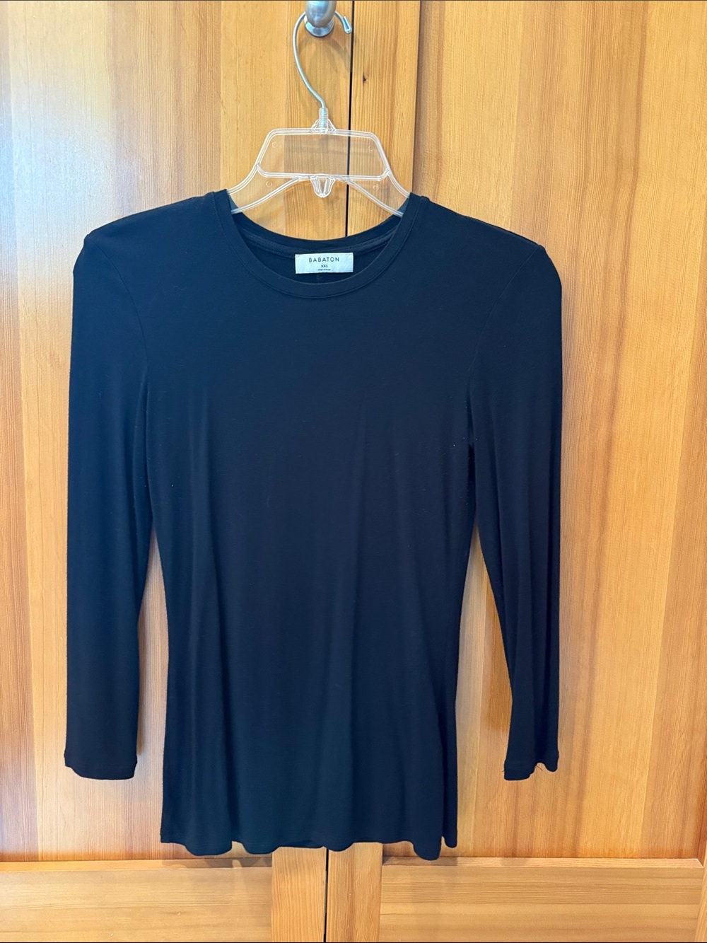 Babaton Black Long-Sleeve Crewneck Tee